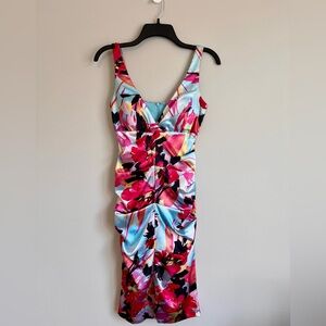 Cache Bodycon Floral Sleeveless Dress - Multicolor